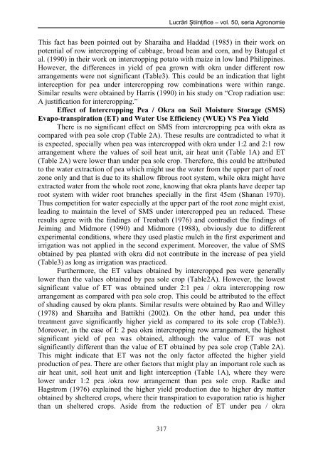 environmental impact on yield of pea and okra grown under ...