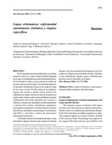 Lupus eritematoso: enfermedad autoinmune sistÃ©mica y Ã³rgano ...