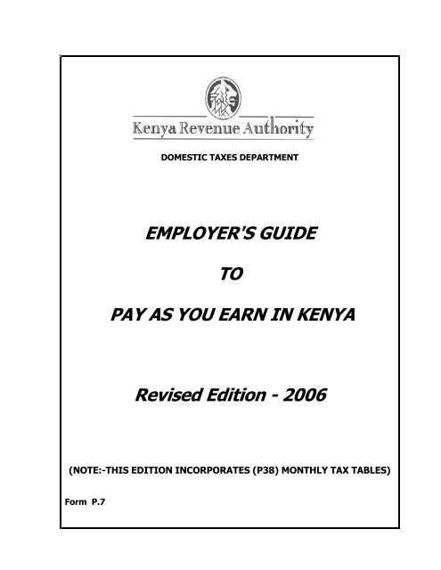 Employer's guide to pay as you earn in kenya revised edition - 2006