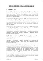 KRA DISCIPLINARY CASES 2004-2005 - Kenya Revenue Authority