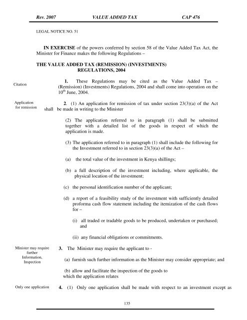 V.A.T. Act 2007 - Kenya Revenue Authority