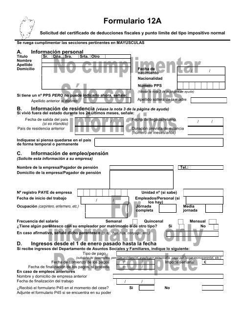 Formulario 12A (Spanish)