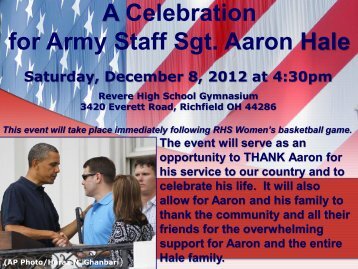 A Celebration for Army Staff Sgt. Aaron Hale - Revere Local Schools