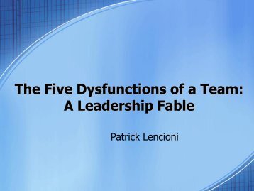 The Five Dysfunctions of a Team - Revere Local Schools