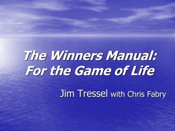 The Winners Manual: For the Game of Life - Revere Local Schools