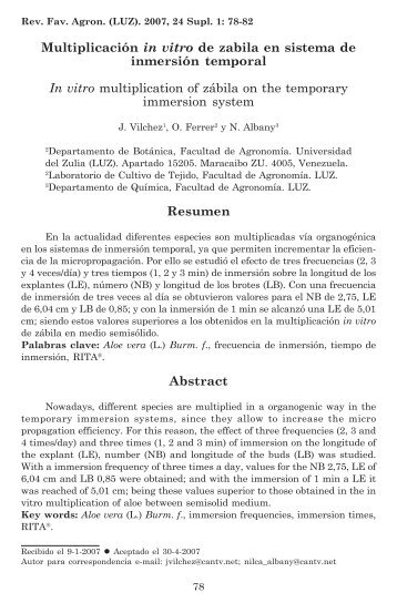 MultiplicaciÃ³n in vitro de zabila en sistema de inmersiÃ³n temporal