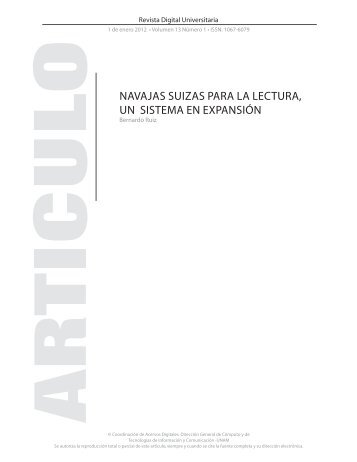 NaVajaS SuIzaS para la lectura, uN SIStema eN expaNSIÃ³N