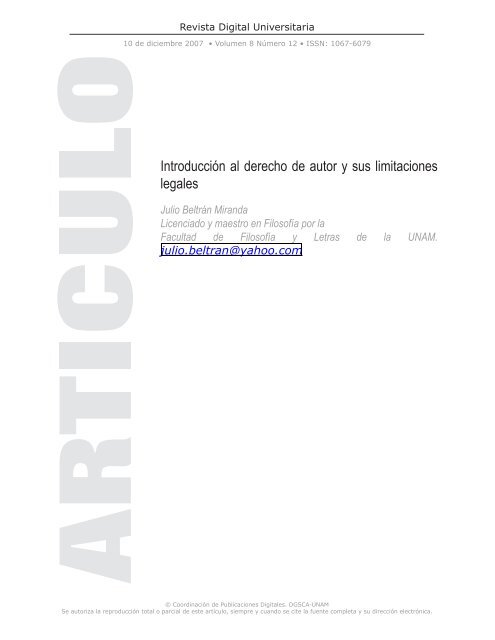 IntroducciÃ³n al derecho de autor y sus limitaciones legales