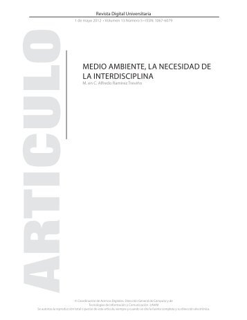 MeDIo AMbIeNTe, lA NeCeSIDAD De lA INTeRDISCIplINA