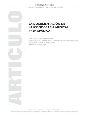 la documentaciÃ³n de la iconografÃ­a musical prehispÃ¡nica