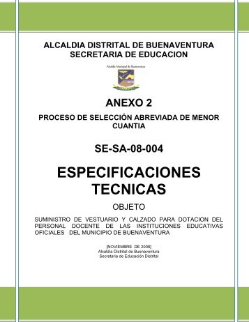 FICHA TECNICA - Portal Único de Contratación