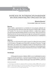 indÃ­cios de interdisciplinaridade em documentaÃ§Ãµes oficiais da eja