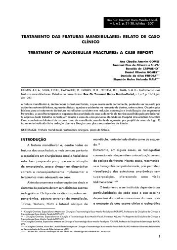 tratamento das fraturas mandibulares: relato de caso clínico ...