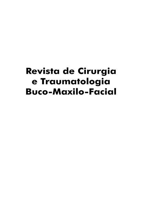 Revista de Cirurgia e Traumatologia Buco-Maxilo-Facial