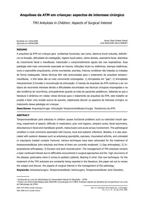 Resumo /Abstract - Artigo Completo - Revista de Cirurgia e ...