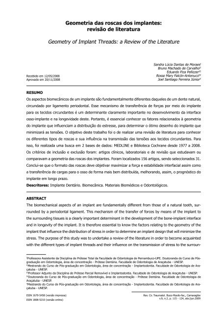 Resumo /Abstract - Artigo Completo - brazilian journal of oral and ...