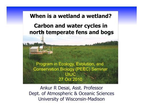 Carbon and water cycles in north temperate fens and bogs - Desai ...