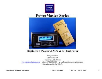 PowerMaster Manual Rev35 - Array Solutions