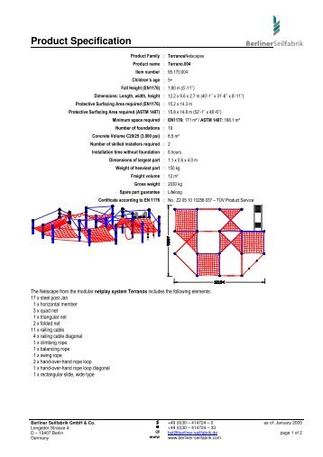 Product Specification - Berliner Seilfabrik