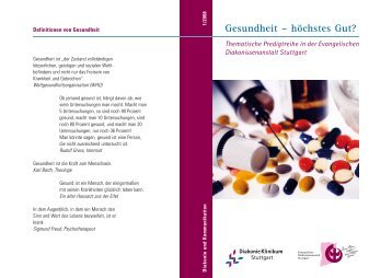 Gesundheit â hÃ¶chstes Gut? - Evangelische Diakonissenanstalt ...