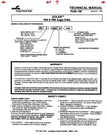 TECHNICAL MANUAL - Apex Tool Group