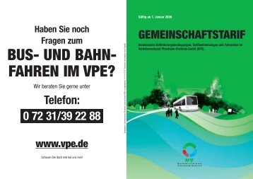 BUS- UND BAHN- FAHREN IM VPE? - Veolia Transport