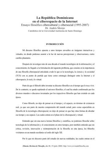 La República Dominicana en el ciberespacio de la Internet - Eikasia