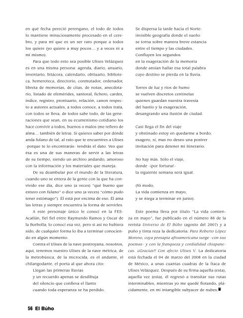 letras libros revistas - Revista EL BUHO