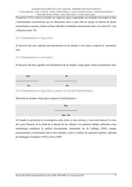 analisis financiero de cajas y bancos. periodo 2006-2010 ... - Dialnet