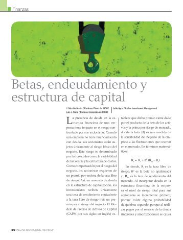 Descargar "Betas, endeudamiento y estructura de capital" en PDF