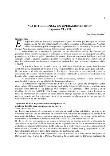 “LA INTELIGENCIA EN OPERACIONES ONU ... - Revista de Marina