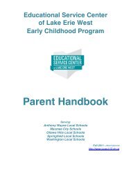 Parent Handbook -  Educational Service Center of Lake Erie West