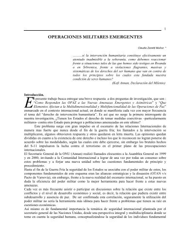 OPERACIONES MILITARES EMERGENTES - Revista de Marina