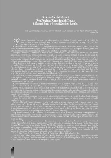 Scrisoare deschisÄ adresatÄ Patriarhului Teoctist Åi SfÃ¢ntului Sinod ...