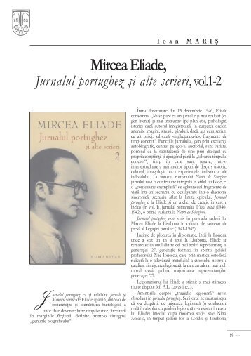 Mircea Eliade, "Jurnalul portughez Åi alte scrieri"