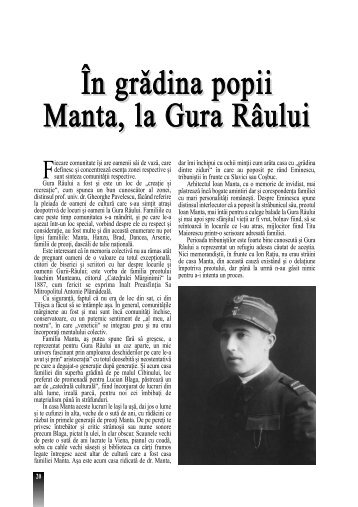 Ãn grÄdina popii Manta, la Gura RÃ¢ului