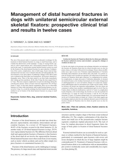 Management Of Distal Humeral Fractures In dogs With