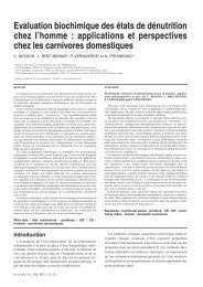 Evaluation biochimique des Ã©tats de dÃ©nutrition chez l - Revue de ...