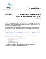 FLX2 VoIP Integration with Siemens HiPath 4000 ... - Revolabs