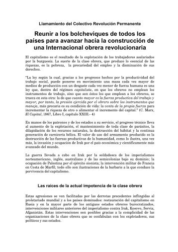 Llamamiento del Colectivo RevoluciÃ³n Permanente