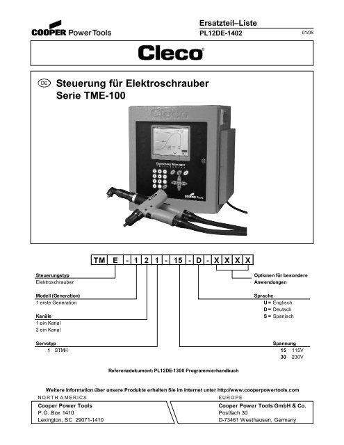 Steuerung für Elektroschrauber Serie TME-100 - Apex Tool Group