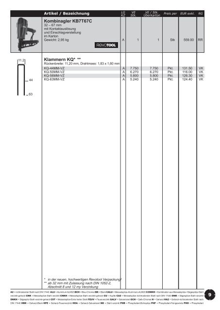 Verkaufs- preisliste - Revotool