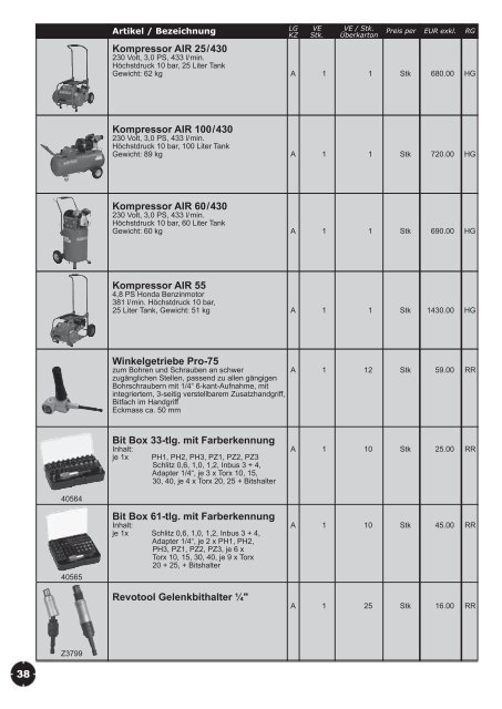 Verkaufs- preisliste - Revotool