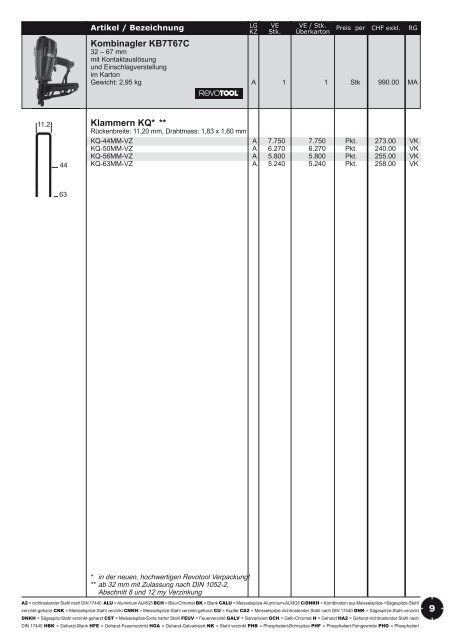 Verkaufs- preisliste 2011 - Revotool