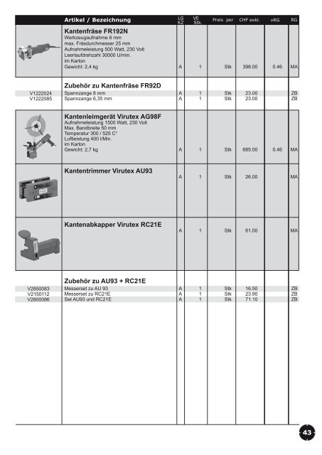 Verkaufs- preisliste 2011 - Revotool