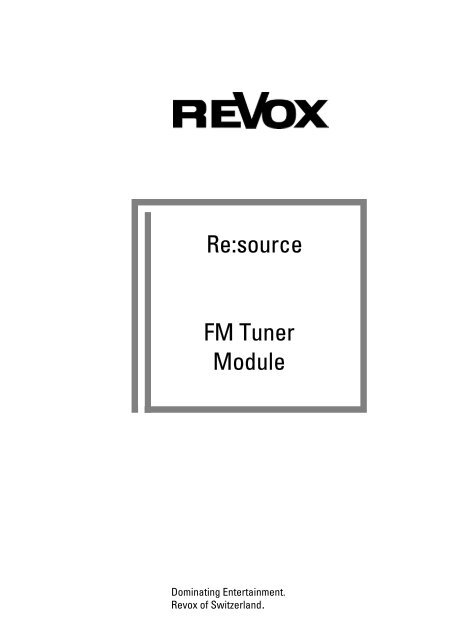 Re:source FM Tuner Module - Revox