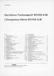 Das Stereo-TonbandgerÃ¤t REVOX G 36 - Revoxsammler