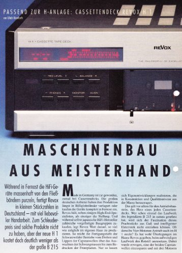 MASCHINENBAU - Revoxsammler