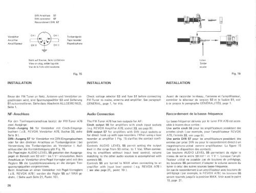 Mode d'emploi Operating instructions - Revoxsammler