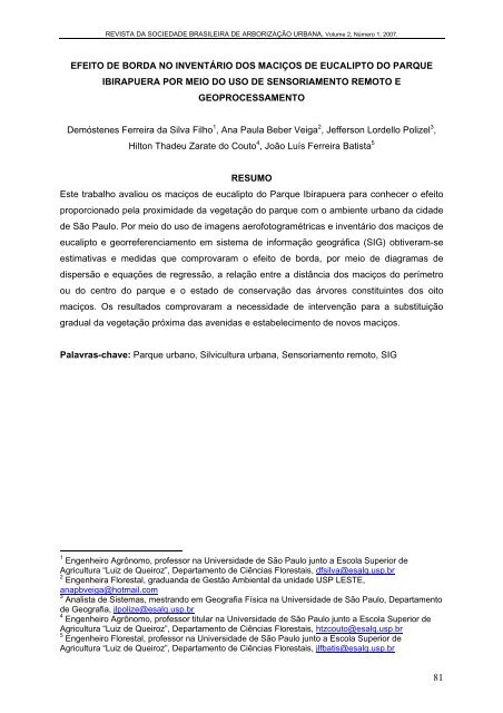 Estudo dos macios de Eucalipto do Parque Ibirapuera - Revista da ...